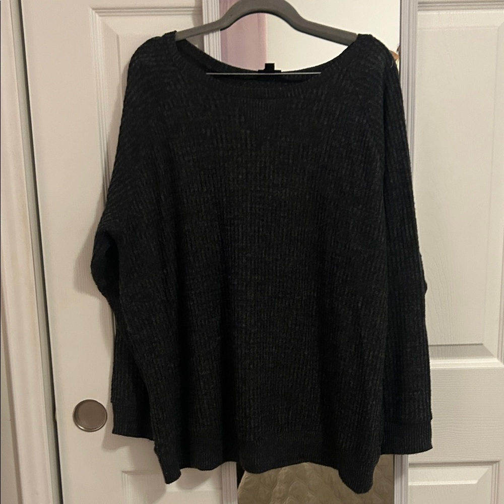 torrid Black Ribbed Scoop-Neck Sweater